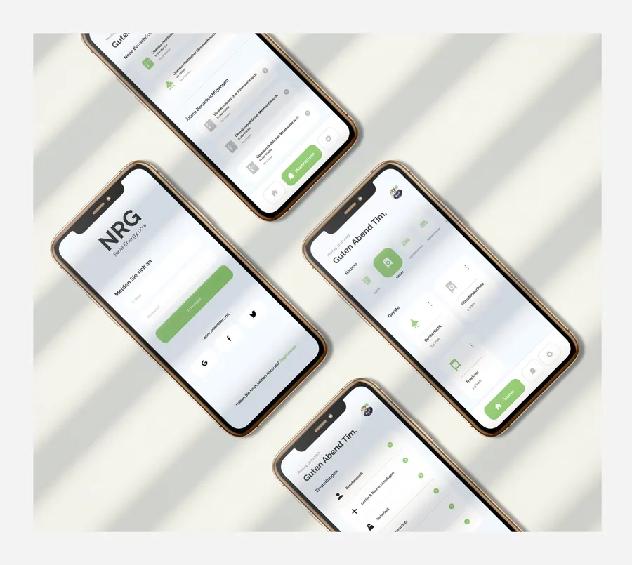 NRG App – App-Design · Klickdummy